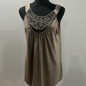 AB studios grey sleeveless top with beautiful silver detailing